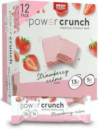 Vista 4 de Power Crunch Barras de oblea de proteínas, crema de mantequilla de maní, barras de oblea de proteína de 1.4 onzas, crema de fresa, barras de oblea
