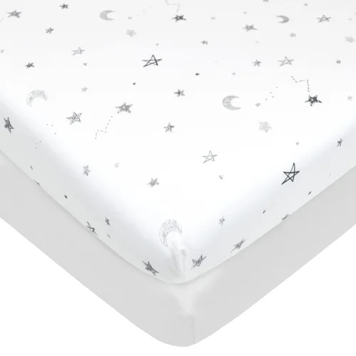 Vista 17 de American Baby Company - Juego de 2 sábanas ajustadas de 100% algodón natural para Pack N Play 39" x 27" - Sábanas suaves y transpirables para Pack N