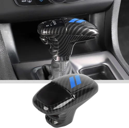 Vista 18 de JWWY Pomos de Palanca de Cambios Cubierta Moldura para Dodge Challenger Charger 2015-2024+ Durango 2018-2024 Accesorios Interiores Azul 3 piezas