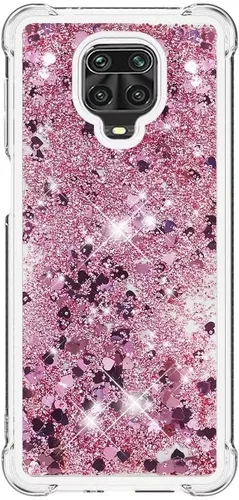 Vista 8 de Funda de silicona transparente con purpurina para Xiaomi Redmi A1 Bling Liquid Clear Star Heart Silicone Bumper a prueba de golpes, funda