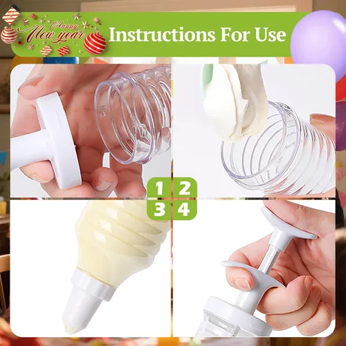 Vista 7 de Suuker Pistola de Decoración de Pasteles, Kit de Manga Pastelera para Glaseado de Cupcakes, Kit de Decoración de Pasteles con 8 Boquillas, Inyector