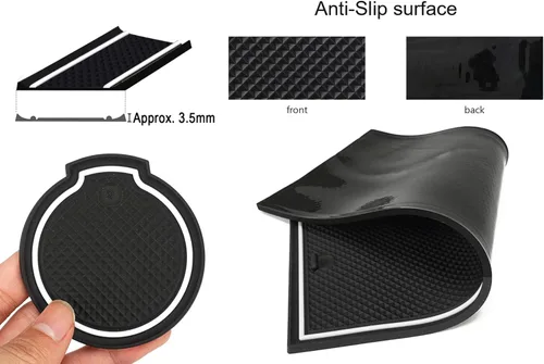 Vista 5 de Auovo Cup Holder Insert Linerts for Toyota Prius Accessories 2016-2022 Custom Fit Anti dust Mats Door Pocket Liners Cup Holder Console Mats Pads