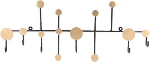 Walfront Perchero montado en la pared, resistente, 5 ganchos, dorado, para entrada, sala de estar, ganchos para sombreros, bolsos, toallas