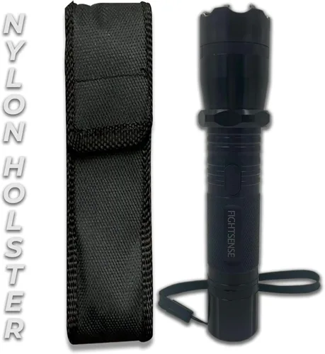 Vista 5 de FIGHTSENSE - Pistola paralizante resistente con linterna para autodefensa de mujer - Baterías recargables - Linterna LED brillante con tres modos