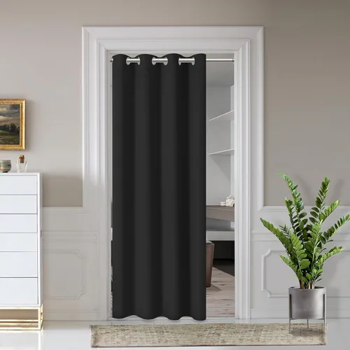Vista 8 de AOSKY Cortinas de puerta para privacidad en la puerta, cortinas beige con ojales para dormitorio, cortina de ventana de puerta, cortinas