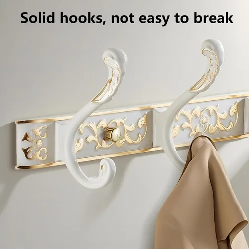Vista 4 de Perchero de pared con ganchos de montaje en pared para colgar, ganchos de pared vintage de aluminio engrosado sólido, perchero para ropa y sombreros