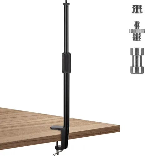 TARION Soporte de luz de escritorio - Altura ajustable de 14 a 25 pulgadas - Monopod de mesa con abrazadera C resistente - Adaptador de tornillo de