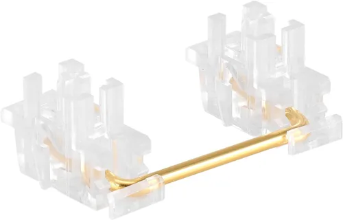 Vista 2 de ZugGear DUROCK - Estabilizador de montaje de placa transparente transparente con cables chapados en oro compatible con estabilizadores de placa