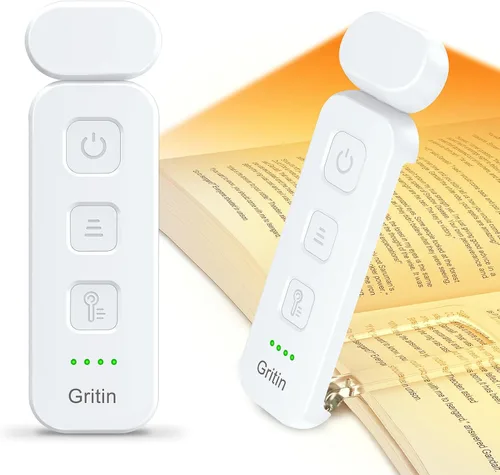 Vista 13 de Gritin Luz de Lectura, Luz de Libro Recargable para Leer en la Cama - Cuidado de los Ojos con 3 Temperaturas de Color, 5 Niveles de Brillo