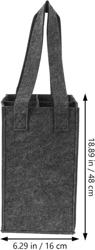 Vista 4 de Jojofuny Bolsa de 4 botellas de vino Bolsas de regalo de fieltro y bolsas de comestibles reutilizables para viajes, campamento, picnic