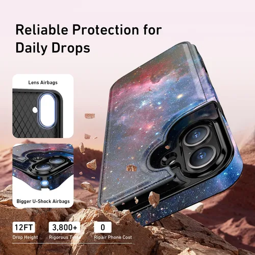 Vista 1129 de LETO para iPhone 15 Pro Funda tipo cartera - Tapa tipo folio con patada - Diseños de moda - Tarjetero - Funda protectora para mujeres y niñas - 6.1