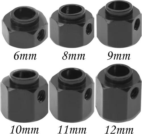 Vista 2 de ShareGoo - Extensión de cubo hexagonal de aluminio RC de 0.472 pulgadas, espaciadores de desplazamiento de 0.236 in compatible con Traxxas TRX4 TRX6