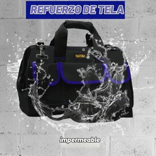 Vista 6 de FASTECH Bolsa de herramientas de 20 pulgadas, bolsa de herramientas grande, impermeable, kit de herramientas de boca ancha, organizador de bolsa