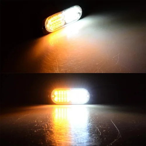 Vista 4 de CORP - Juego de 100 luces estroboscópicas intermitentes de 20 luces LED de advertencia de emergencia, color blanco ámbar, para auto, camión