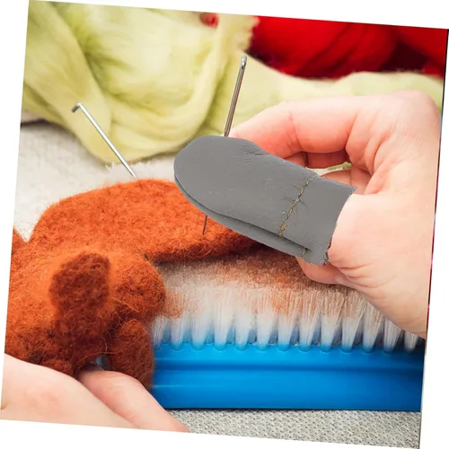 Vista 6 de ULDIGI Dedal versátil para coser a mano, 10 unidades, dedal de cuero para coser a mano, herramientas de tejer, color aleatorio
