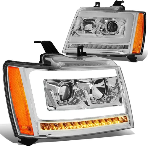 Vista 10 de Auto Dynasty - Conjunto de faros compatible con Chevy Tahoe Avalanche Suburban 2007-2014 1500 2500, lámparas de halogéno de repuesto para lado