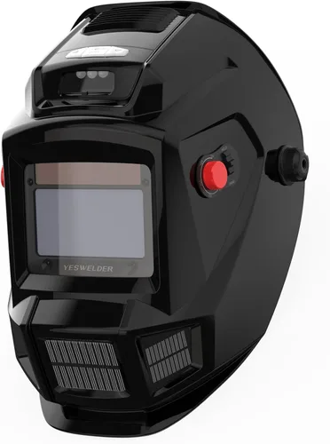 Vista 14 de YESWELDER - Casco de soldadura con oscurecimiento automático, abatible, con vista amplia, lente de soldadura digital, 1/1/1/1 color real, sensor