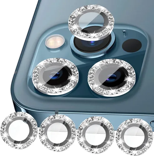 Vista 9 de Compatible con iPhone 12 Pro/12/11/11 Pro/11 Pro Max, protector de lente de cámara Bling, cubierta de cámara 11 12 Pro brillante, protector de lente