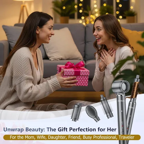 Vista 7 de Cepillo secador de pelo de alta velocidad 6 en 1, moldeador de aire caliente iónico con rizador de envoltura automática, para secado rápido