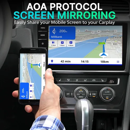 Vista 3 de Pyle Caja inalámbrica Carplay iA, 4GB RAM 64GB ROM, 2.4GHz, 5GHz Dual Band WiFi BT Octa Core 64Bits D, 4K Full HD, H.265, USB3.0 Android Box