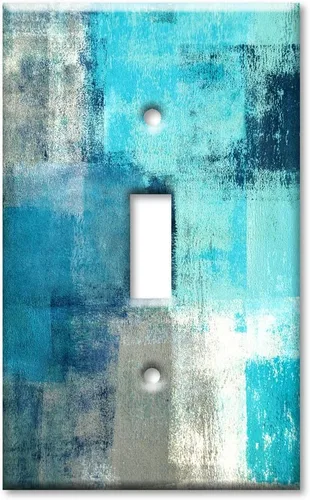 Vista 9 de Art Plates - Placa de interruptor basculante de una sola banda - Placa de pared decorativa GFCI de metal decorativo de 1 banda - Arte abstracto