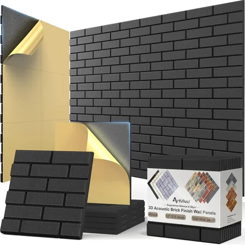 Vista 39 de 12Pack Acoustic Wall Panels, Self-Adhesive Sound Proof Foam Panels for Walls, Decorative Sound Dampening Wall Panels, Sound Absorbing for Door