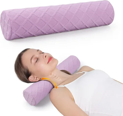Vista 16 de Cozyhealth Almohada cervical pequeña de 3.1 pulgadas de alto, almohada cilíndrica de espuma viscoelástica suave media para dormir, soporte de cuello