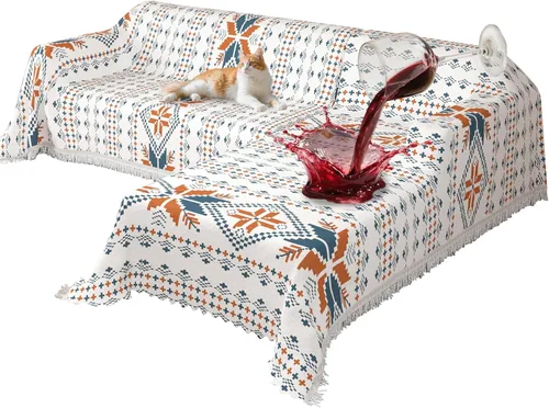 Vista 21 de Fundas de Sofá Seccional para Sofá Seccional 100% Impermeable Funda de Sofá en Forma de L Manta Amigable para Perros y Mascotas 2 piezas de Chenille