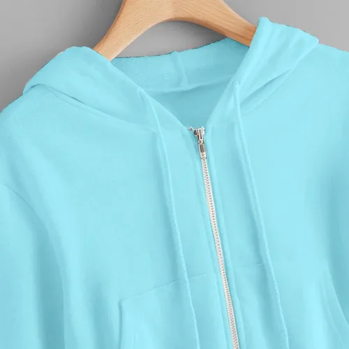 Vista 5 de Ceboyel Sudaderas con capucha con cremallera para mujer, sudaderas recortadas de manga larga, chaquetas de moda Y2K, camisetas cortas