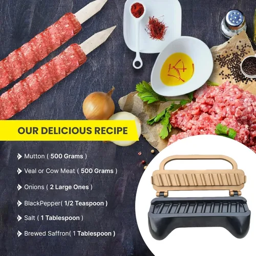 Vista 2 de Máquina de kebab Trustella de aluminio premium Crea pinchos profesionales impecables Revestimiento de teflón resistente, antiadherente, de grado