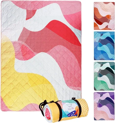 Vista 8 de Whale Flotilla Mantas de picnic impermeables extragrandes de 60 x 80 pulgadas, manta plegable y ligera para exteriores, para campamento, senderismo