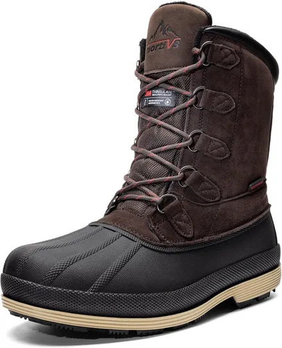 Vista 9 de NORTIV 8 Botas de nieve impermeables y aisladas para hombre para trabajo en invierno Negro
