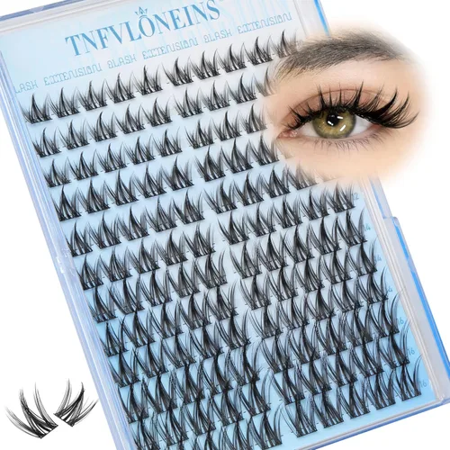 Vista 22 de Racimos de pestañas naturales, racimos de pestañas Wispy, 154 piezas, extensiones de pestañas en racimo, pestañas individuales, aspecto natural