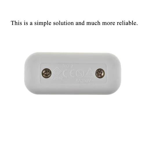 Vista 6 de HAHIYO Interruptor de cable en línea 6A 250V, botón basculante, interruptor de control de alimentación de doble polo, diseño de cableado compacto
