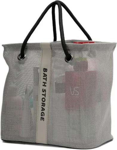 TOPASION Organizador de ducha para baño, dormitorio universitario, campamento, gimnasio (gris grande)