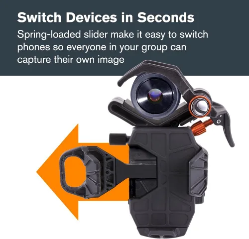 Vista 9 de Celestron – NexYZ DX – Adaptador universal para smartphone para telescopio, binoculares y miras de detección – Alineación de precisión de 3 ejes