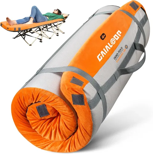 Vista 10 de GAIALOOP 4 INCH Extra Thick Memory Foam Camping Mattress, 30D Foam Camp Pad for Car Tent Cot, Roll Up Mattress for Guests Sleepovers RV Truck Camper