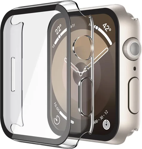Vista 31 de Misxi - Juego de 2 fundas de policarbonato con protector de pantalla de vidrio templado compatible con Apple Watch Series 3 y Series 2 de 38mm