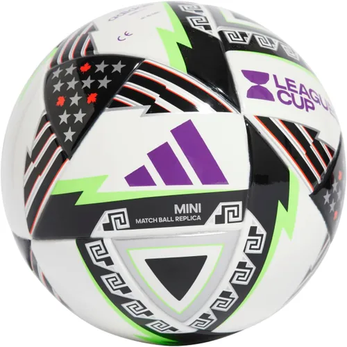Adidas Mini balón de fútbol unisex para adultos, color blanco/negro/morado, 1