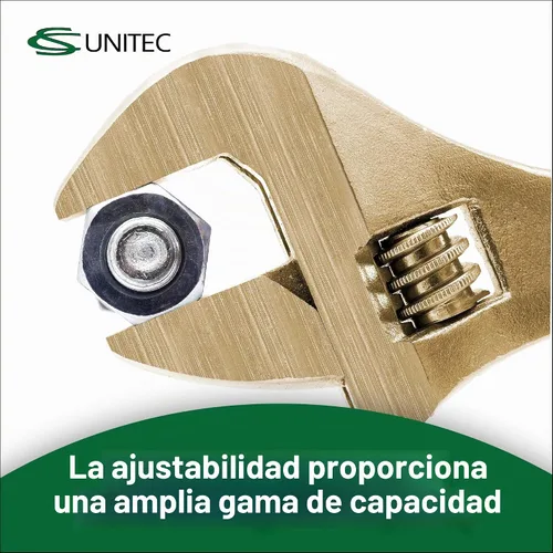Vista 5 de CS Unitec Llave ajustable sin chispas y no magnética Herramienta de bronce de aluminio de 6 pulgadas, certificado TUV y libre de berilio