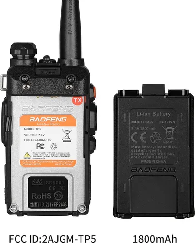 Vista 4 de BAOFENG Radioaficionado UV-5R versión mejorada de 8 W, UV5R de 2ª generación (versión de actualización UV5R) 1 paquete