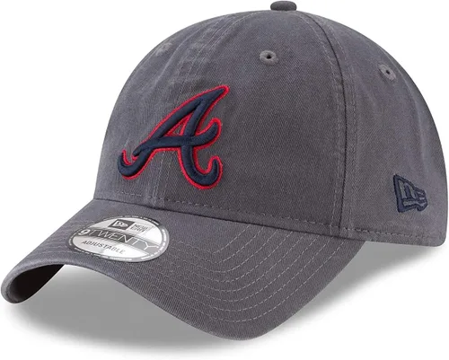 Vista 25 de New Era MLB Khaki Core Classic 9TWENTY - Gorra ajustable de tamaño único Atlanta Braves
