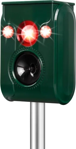 Repelente solar de animales mejorado 2024, repelente ultrasónico de plagas, repelente de gatos al aire libre, repelente de ardillas, repelente de