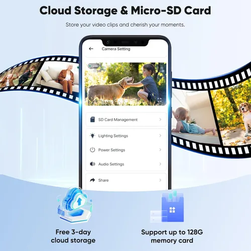 Vista 8 de Cámaras de seguridad solares inalámbricas para exteriores, cámara solar 2K inalámbrica para el hogar, visión nocturna a color, detección