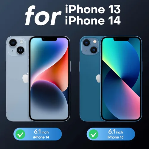 Vista 2 de TAURI Funda magnética 5 en 1 diseñada para iPhone 13 para iPhone 14, [compatible con MagSafe] con 2 protectores de pantalla + 2 protectores de lente