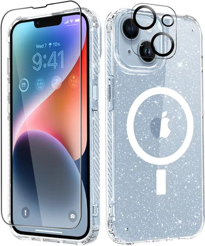 Vista 14 de MIODIK - Funda compatible con iPhone 13 Pro, con protector de pantalla + protector de lente de cámara, funda transparente protectora y a prueba