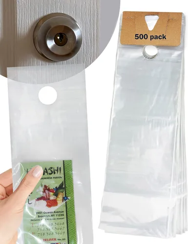 Vista 10 de Skywin - Bolsas de plástico para colgar puertas de 6 x 19 pulgadas (paquete de 100), bolsas transparentes para colgar puertas que protegen volantes