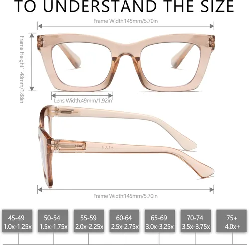 Vista 6 de Oprah- Readers for Women - Stylis Style Reading Glasses with Blue Light Blocking and Spring Hinge