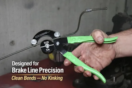 Vista 2 de OEMTOOLS 25440 Alicates de doblado de tubos profesionales, curvas de latón, cobre, acero y líneas de freno de aluminio de diámetros: 5/16", 3/8