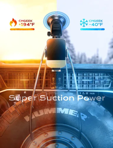 Vista 6 de CHGeek Cargador de Coche Inalámbrico, Carga Rápida de 15W, Cargador de Coche con Abrazadera Automática, Soporte para Teléfono Compatible con iPhone